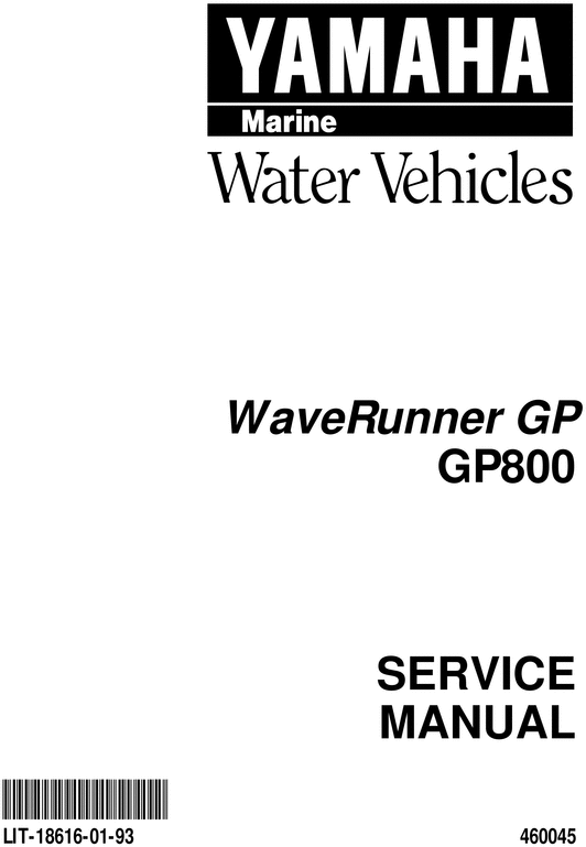 Product picture Yamaha Wave Runner GP800 Service Manual 