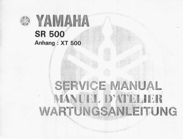 Product picture Service Manual Yamaha sr500 xt500
