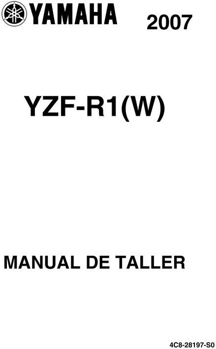 Product picture YAMAHA YZF-R1 (w) 2007 Manual de Taller en Español